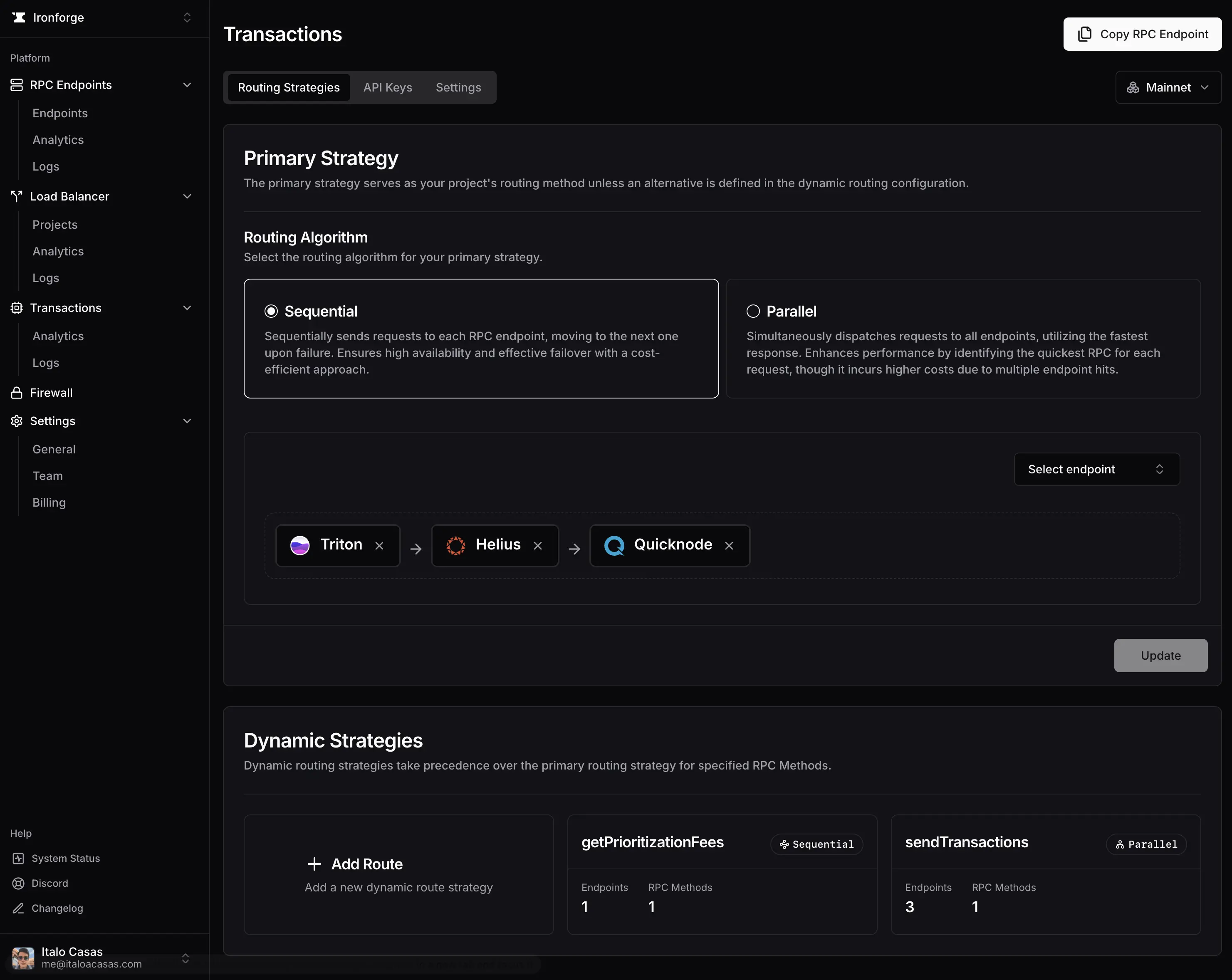 Screenshot of Load Balancer Dashboard